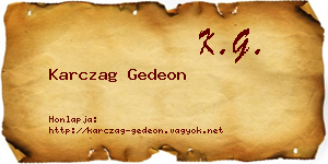 Karczag Gedeon névjegykártya